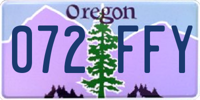 OR license plate 072FFY