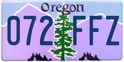 OR license plate 072FFZ