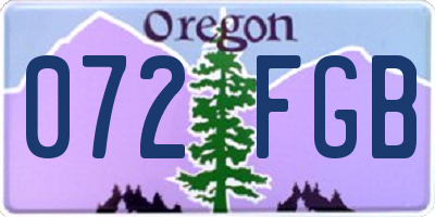 OR license plate 072FGB
