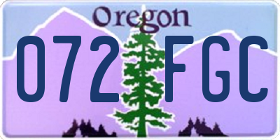 OR license plate 072FGC