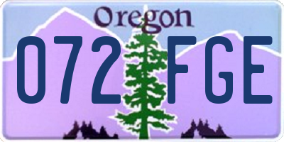 OR license plate 072FGE