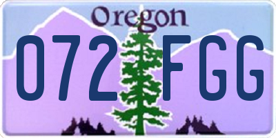 OR license plate 072FGG