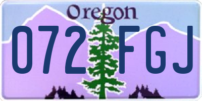 OR license plate 072FGJ