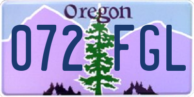 OR license plate 072FGL