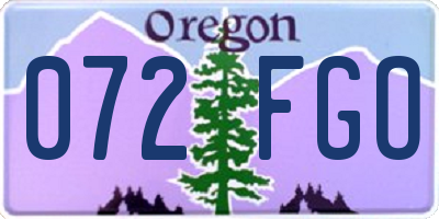 OR license plate 072FGO