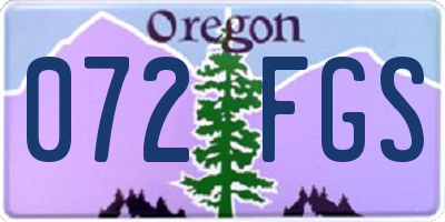 OR license plate 072FGS