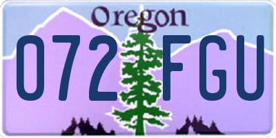 OR license plate 072FGU