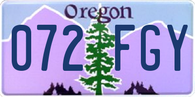 OR license plate 072FGY