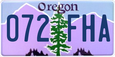 OR license plate 072FHA