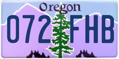 OR license plate 072FHB