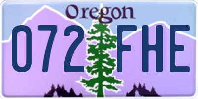 OR license plate 072FHE