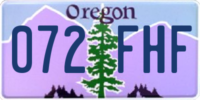 OR license plate 072FHF