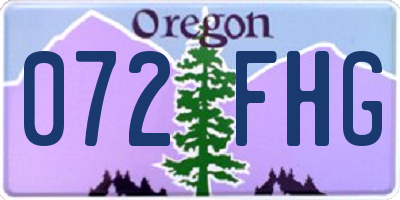 OR license plate 072FHG