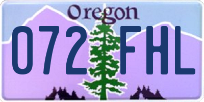 OR license plate 072FHL