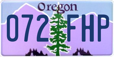 OR license plate 072FHP