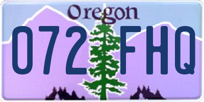 OR license plate 072FHQ