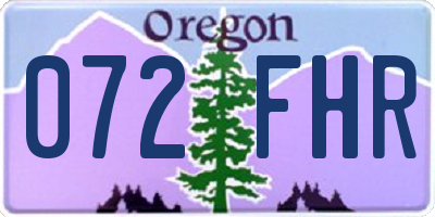 OR license plate 072FHR