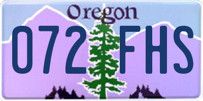 OR license plate 072FHS