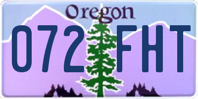 OR license plate 072FHT