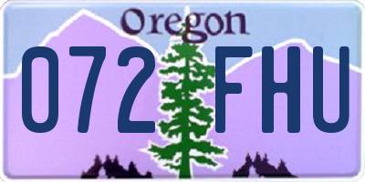 OR license plate 072FHU