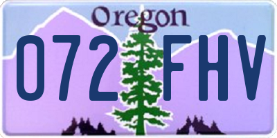 OR license plate 072FHV