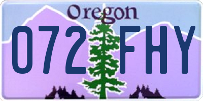 OR license plate 072FHY