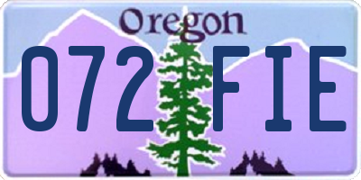 OR license plate 072FIE