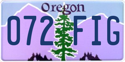 OR license plate 072FIG