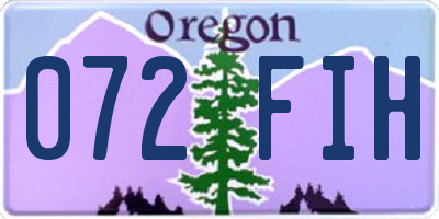 OR license plate 072FIH