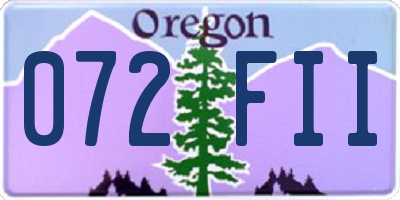 OR license plate 072FII