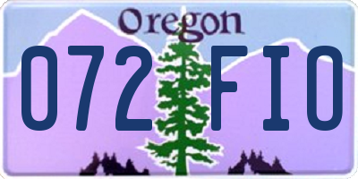OR license plate 072FIO