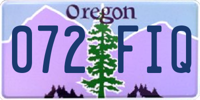 OR license plate 072FIQ