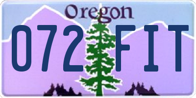 OR license plate 072FIT
