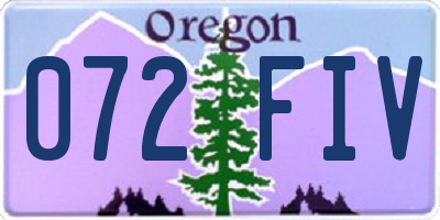 OR license plate 072FIV
