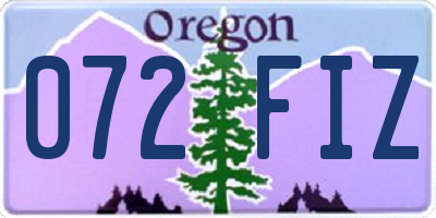 OR license plate 072FIZ