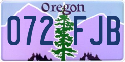 OR license plate 072FJB