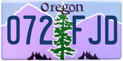 OR license plate 072FJD