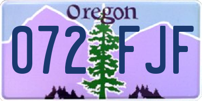 OR license plate 072FJF