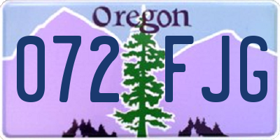 OR license plate 072FJG
