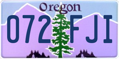 OR license plate 072FJI