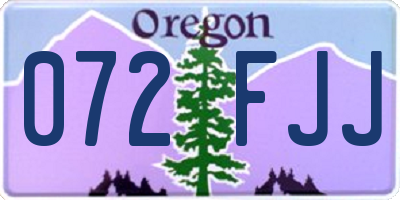 OR license plate 072FJJ