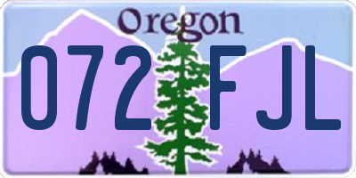 OR license plate 072FJL