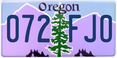 OR license plate 072FJO