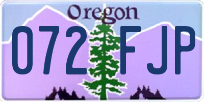 OR license plate 072FJP