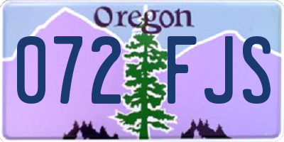 OR license plate 072FJS