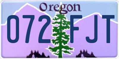 OR license plate 072FJT