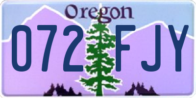 OR license plate 072FJY
