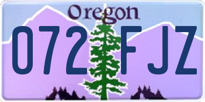 OR license plate 072FJZ