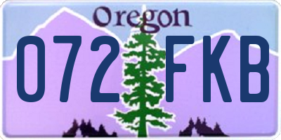 OR license plate 072FKB