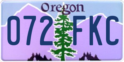 OR license plate 072FKC